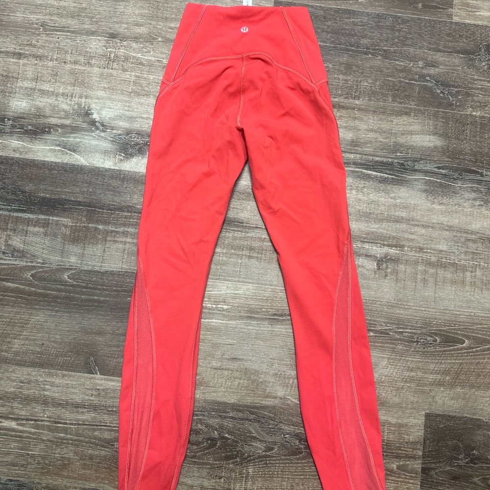 Lululemon Everlux Mesh Contour 25" Leggings Coral/Orange